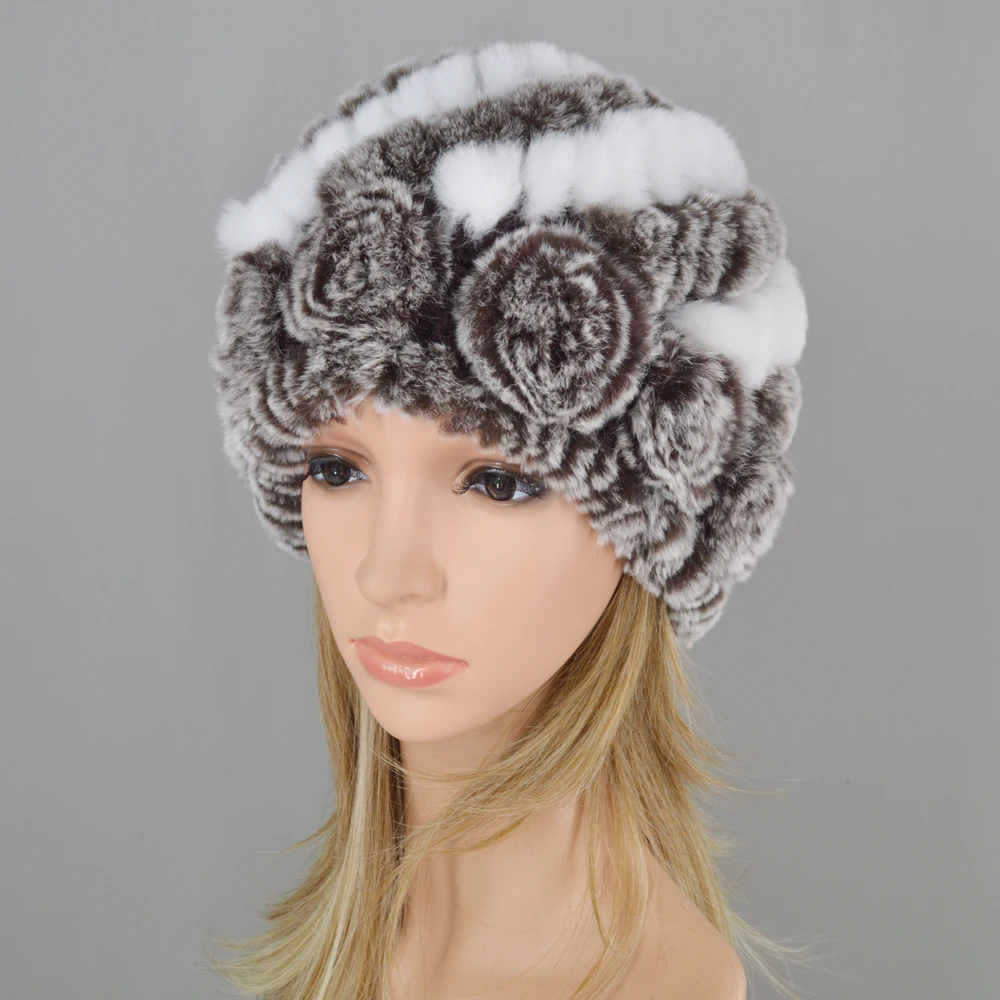 Venta Caliente натуральный Rex Conejo Pelo Sombrero Mujer Hecho A Mano Kina Boinas Para Mujer Gorro Mujer