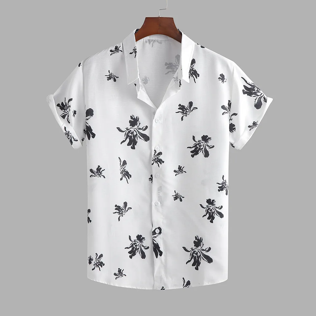 Burst Men's Ethnic Print Top Short Sleeve Shirt Mens Abstract Style Summer Loose Casual Shirts 3.30 | Спорт и развлечения