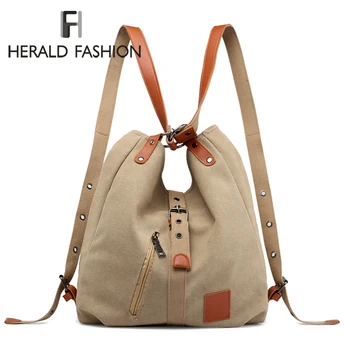 

Canvas Women Shoulder Bags High Quality Multifunction Back Pack For Students School Travel Bags Large Capacity Casual BackPacks