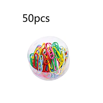 

50pcs Creative Cute Candy Color Bookmark Clip Metal Paper Clip Storage Folder School Office Supply Students Stationery