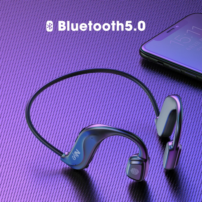 Беспроводная bluetooth гарнитура наушники в форме костной проводимости спортивные