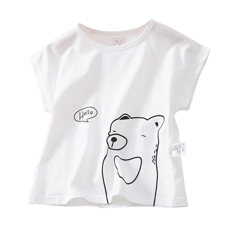 Детская одежда жилеты для мальчиков, нижнее белье детские топы с рисунком медведя для девочек, летний однотонный хлопковый мягкий жилет для малышей, футболка
