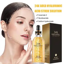 100ml 24K Gold Tense Face Essence Snail Secretions Stock Care Liquid Solution Hyaluronic Skin Serum Acid Moisturizing Z3D1