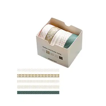 

5pcs/set Kawai Diy Scrapbooking Sticker Label Masking Solid Tape Paper Tape Supplies Scrapbook Adhesive Color B3O1