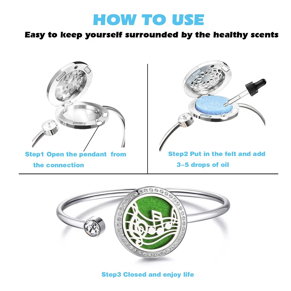 25mm Diffuser Locket Bangle Bracelet-7