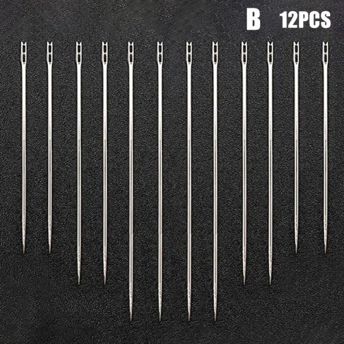 Stainless Steel Self-threading Needles Opening Sewing Darning Needles Set Agujas autorroscantes H99F