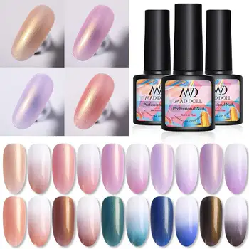 

MAD DOLL Glitter Pearl Series Gel Varnishes Bling UV LED Gel Nail Polish Semi Permanent Nail Art Gel Polish 10 Colors