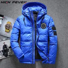 Мужские зимние теплые пуховые пальто и куртки, пальто с капюшоном для снежной погоды, альпинистская куртка на утином пуху, Толстая теплая пуховая куртка