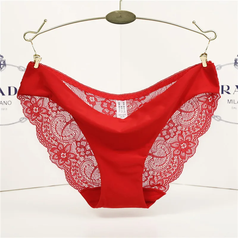 plus size underwear Woman Lace Panties Sexy Transparent Panty Low-Rise Cotton crotch Briefs Plus Size Ladies Underwear Intimates New Hot Sale female underwear