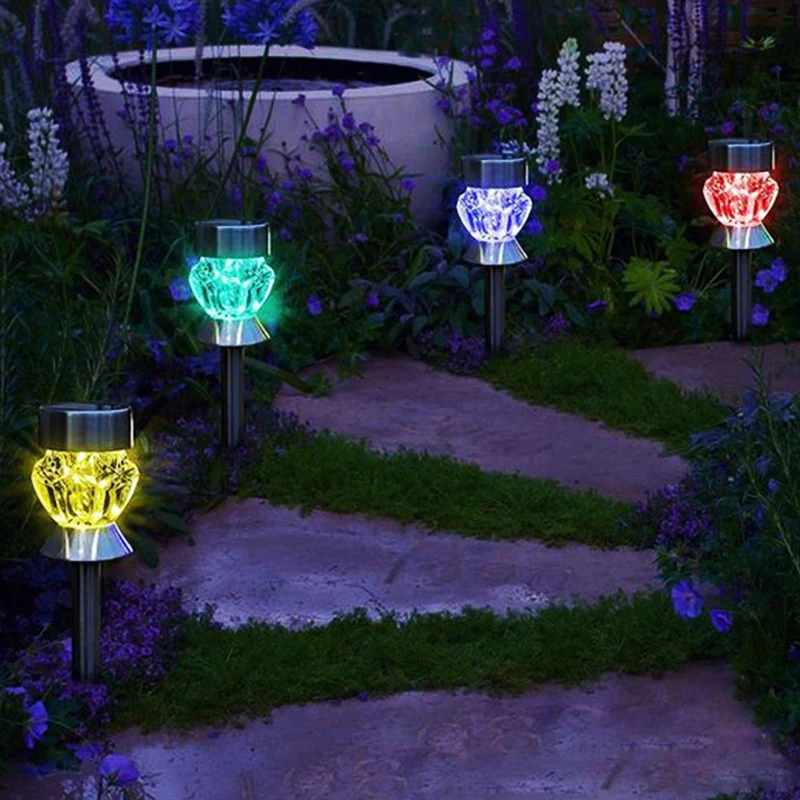 Прочный диск огни 4 шт. домашний уличный желоб безопасности Солнечный свет лампы цвет ful Цвет IP65 водонепроницаемый уличный садовый настил