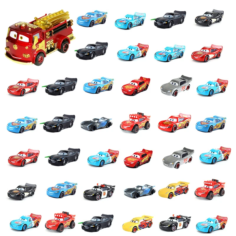 Disney Pixar-figuras de acción de Pixar Racing 2 y 3, modelo de coche de aleación de fundición a presión de personajes de Rayo McQueen, regalo de cumpleaños para niños
