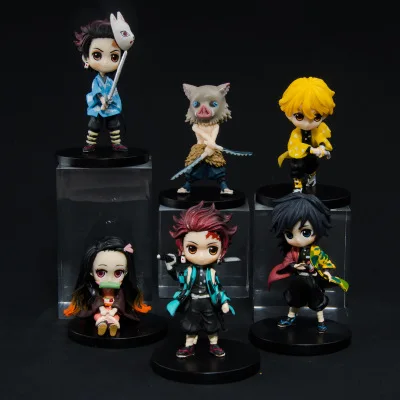 

3pcs/set Demon Nezuko Zenitsu Tanjirou Giyuu Inosuke Slayer Action Figures Toys Kimetsu no Yaiba Anime PVC Figure Toy