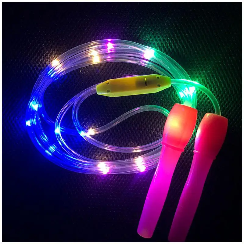 

1Pc Portable Children Jump Rope Colorful LED Light Flash Skipping Rope Training Soft PVC Skip Rope Fitness Sports Jumping Rope