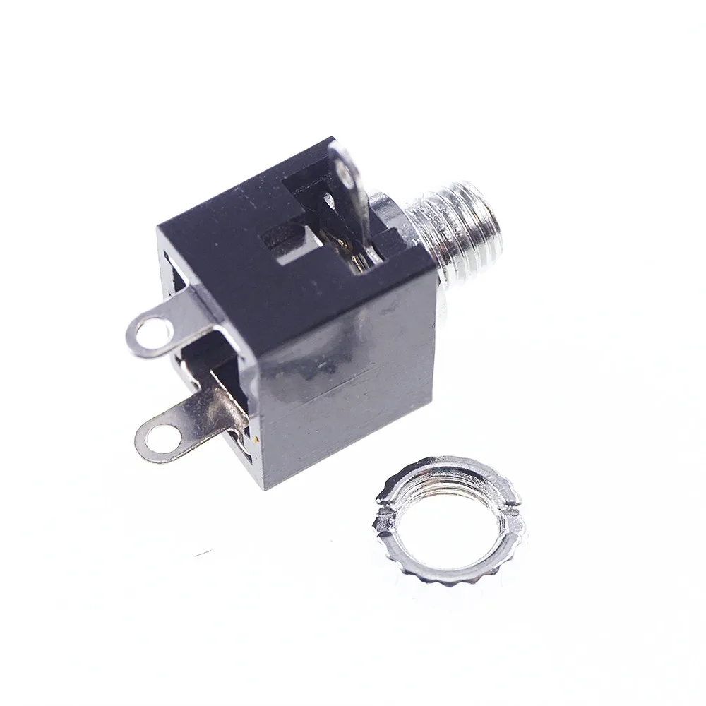 100 Pcs Screw Phone Jack 2.5 mm Diameter 3 Pin Mono Channel Socket 2 Pole Earphone Vertical DC30V 0.5A Panel Mount PCB Solder |