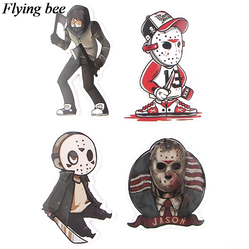 Flyingbee 35 шт. серия ужасов Jason Voorhees стикер Freddy Krueger наклейка s для DIY багажа Стикеры для автомобиля ноутбука наклейки X0633