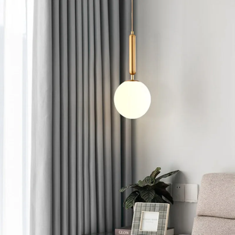 Современный белый Стекло светодиодный подвесные светильники золото Обеденная подвесной светильник прикроватные краткое lamparas de techo