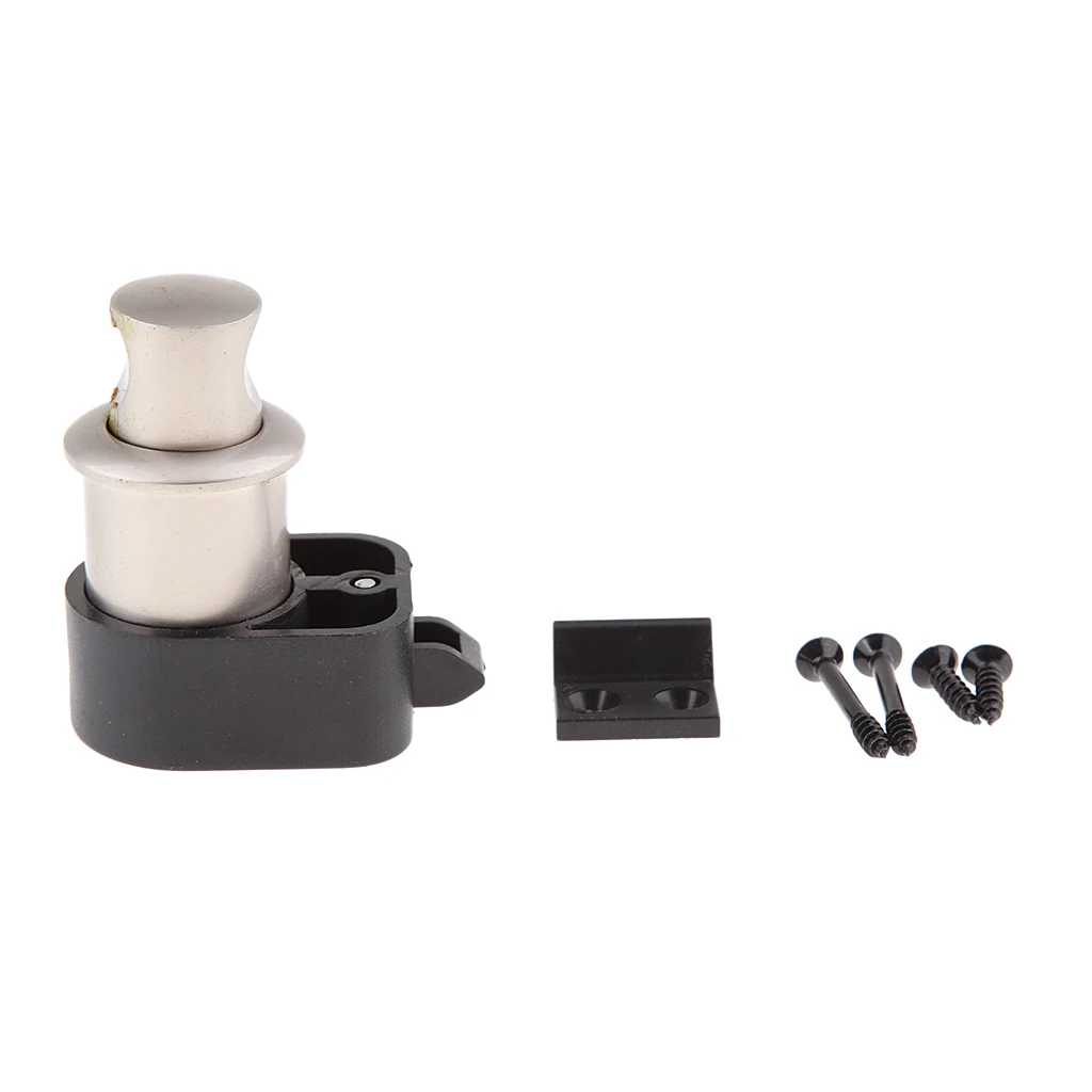 Chrome Push Button Latch Lock Cupboard Door Knob Handle For RV Camper Boat