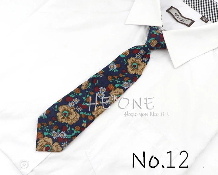 Fashion 30cm Cotton Floral Striped Vintage Kids College Casual Necktie Girl Cute School Daily Uniform Bow Tie Shirt Accessories