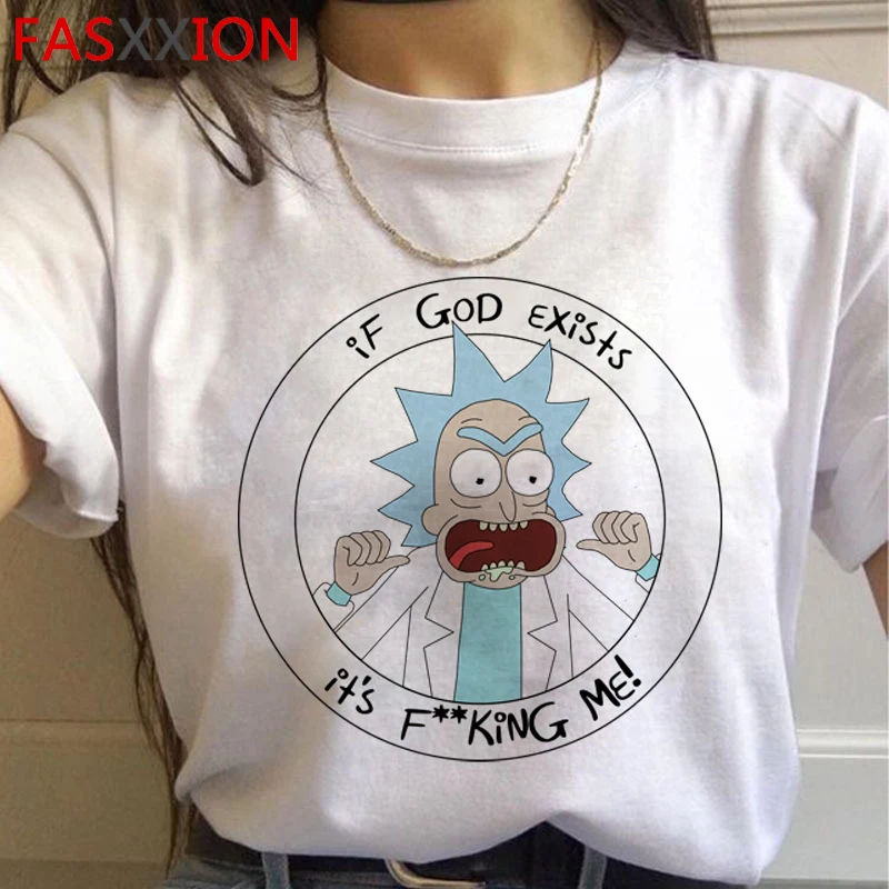Rick and Morty Funny Cartoon Harajuku T Shirts Women Ricky N Morty Ullzang T-shirts Grunge 90s Tshirts Aesthetic Top Tees Female