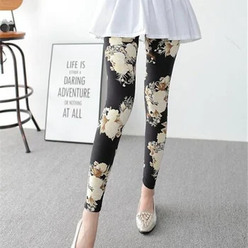 

New 2019 Fashion Slim Women Leggings Fitness floral Print Ladies Pencil Capris Ankle-Length Legging Spring Summer Women Pants