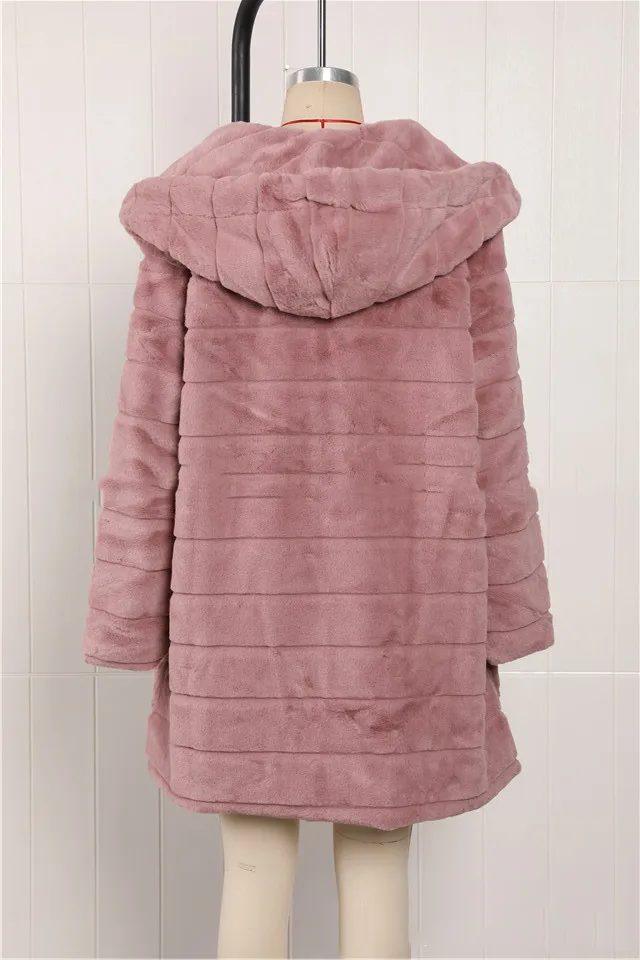 Winter Jacket High-end Imitation fur Coat Women Plush Fur Warm Jacket Female Imitation Mink Thick Long Hooded plus size 5XL Coat