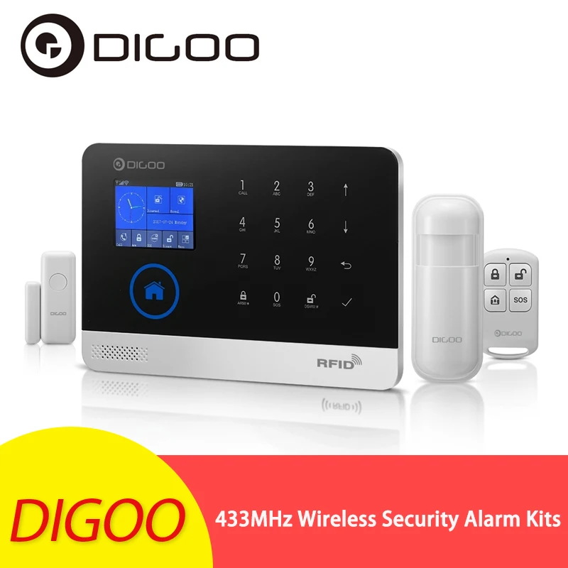 

Digoo DG-HOSA 433MHz Wireless GSM&WIFI DIY Alarm Systems Kits Infrared Motion Sensor Door Magnetism Smart Home Security Alert