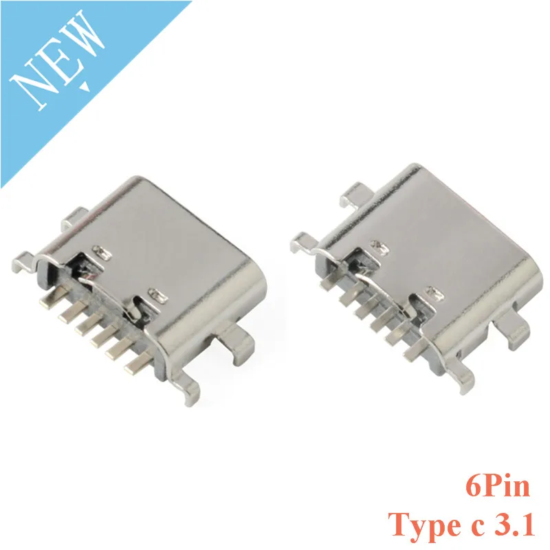 10 шт. разъем Micro USB Type C 3 1 6 штырьков|Запасные части| |