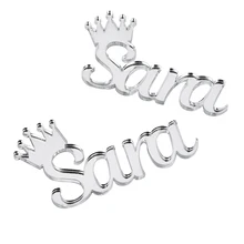 12 шт. персонализированные с гравировкой акрил деревянные короны-зеркала имя бирка пользовательский Декор сувениры подарок гостю 40 мм высота детская игрушка в ванную подарок