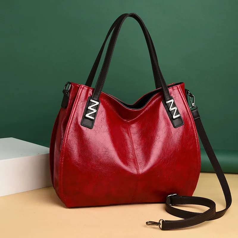 

Bag 2019 Autumn And Winter WOMEN'S Bag Simple Glorious Handbag Retro Cowhide Big Bag