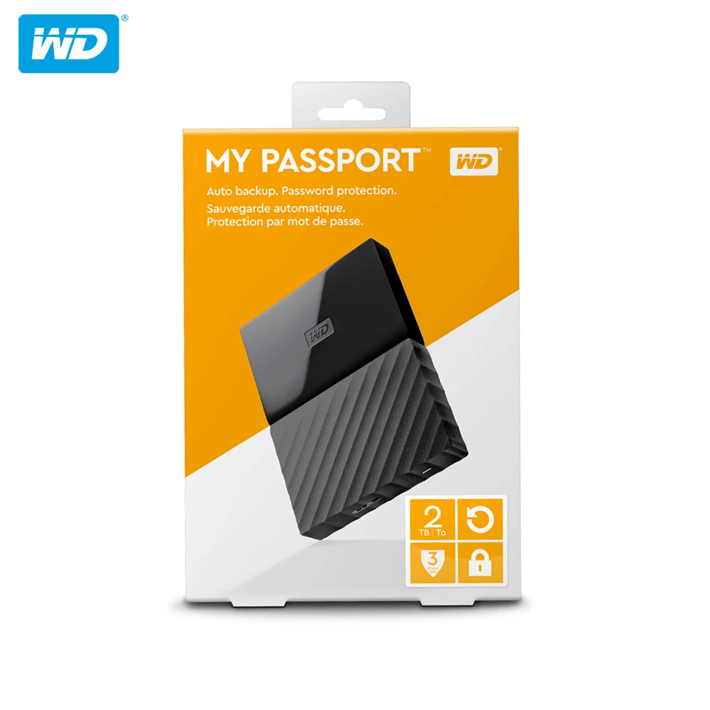 Western Digital My Passport HDD 1 ТБ 2 ТБ USB 3,0 портативный внешний жесткий диск 4 ТБ с кабелем HDD Windows Mac