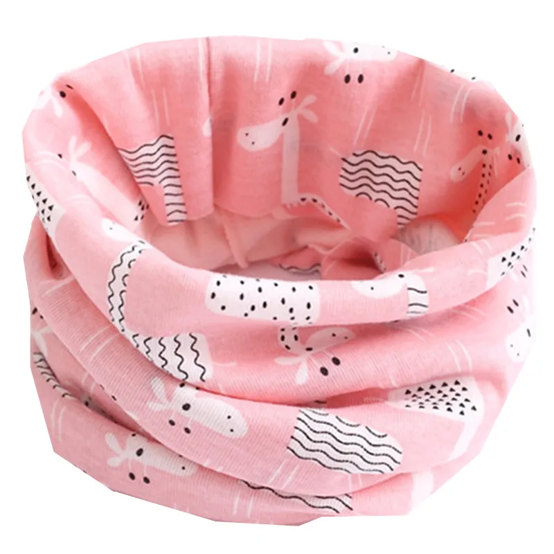 LIHFSI 1 шт. хлопок шарфом и капюшоном, для девочки, детская зимняя Снуд шарф для девочек, для мальчиков, чистый цвет, ошейники для собак детский шарф для девочек-хомут с круглым воротником для мальчиков и девочек шарф - Цвет: pink deer