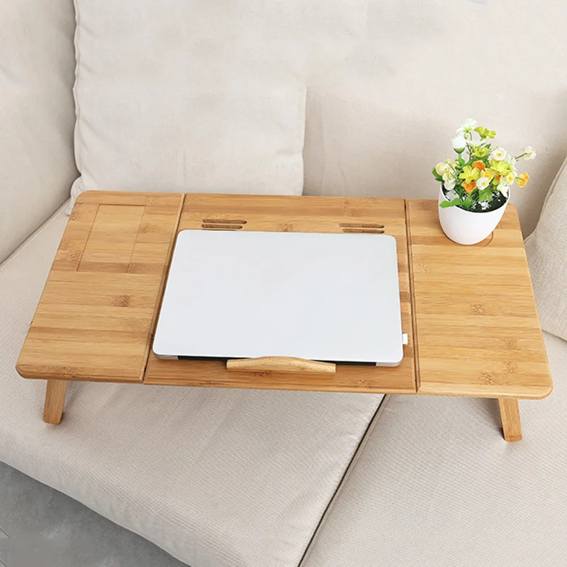  Simple Laptop Desk With Cooling Fan Folding Table Portable Reading Computer Desk Study Table Bedsid