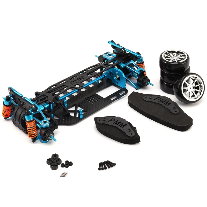 Eje de transmisión de aleación de aluminio y carbono 1/10 4Wd, Kit de marco de coche Touring para coche Tamiya Tt01 Tt01E