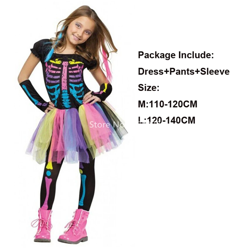 Beste Skelet Regenboog Scary Cosplay Kids Adult Halloween Jurk Vrouwen Meisje Horror Kostuum Heks Mannen Duivel Vermomming Carnaval Party
