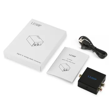 

LESHP Simple to Operation Audio Converter Digital to Analog Audio Converter Adapter USB Cable Charging