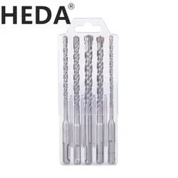 Heda5pcs 5 12mm sds mais 160mm comprimento martelo elétrico 4 cortador de carboneto brocas para parede de concreto granito alvenaria