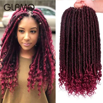

Glamo Goddess Hair Ombre Faux Locs Crochet Hair Braids16inch and 20inch Soft Natural Braid Synthetic Braiding Hair Extension