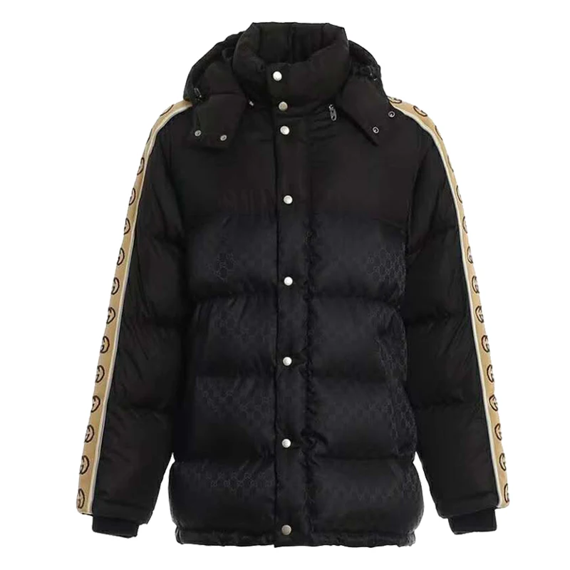 

Winter new men's down jacket thickened and warm 90% white duck down men's and women's couple printed large fashion casual coat