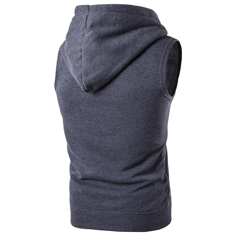 Whatlees Spring New Products Men Hooded Pullover Pocket Vest Waistcoat M20