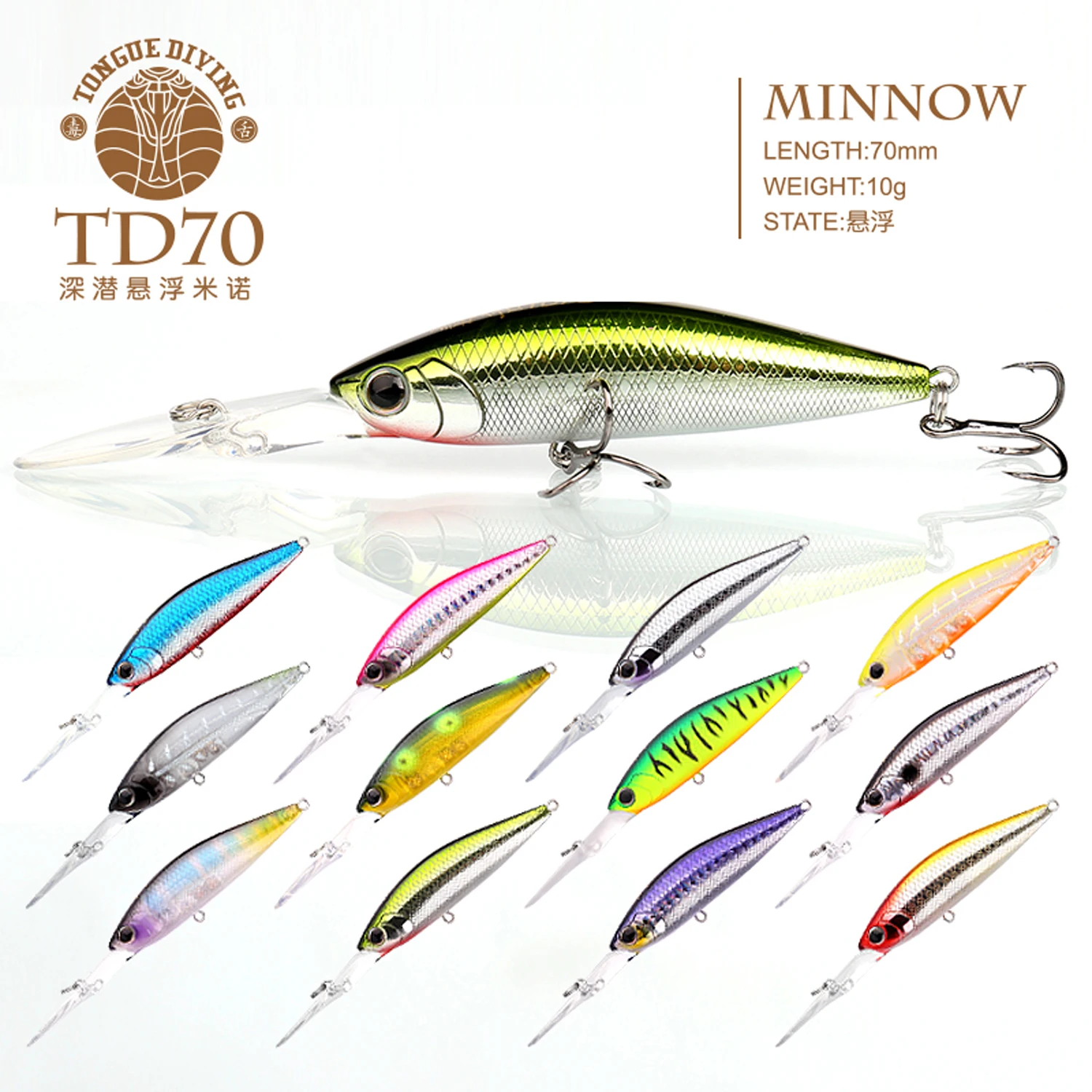 Lurestar TD70 10g Deep Diving Minnow Shad Lure Max Depth 3 Meter With Tungsten Ball Crankbait For Bass Trout Fishing worbblers | Спорт и