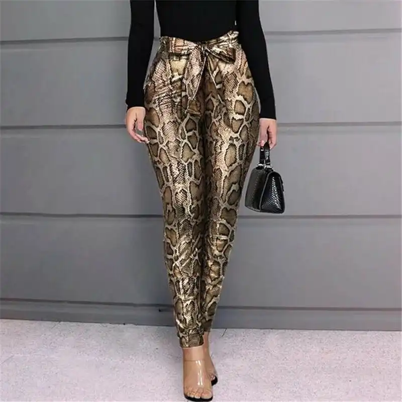 Snakeskin pants womens Clearance