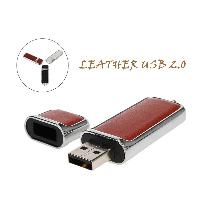 Водонепроницаемый usb 2,0 металлический кожаный usb флеш-накопитель 4 ГБ 8 ГБ кольцо для ключей 16 ГБ 32 ГБ 64 ГБ подарочная ручка-накопитель 128 ГБ Флешка бесплатный логотип на заказ
