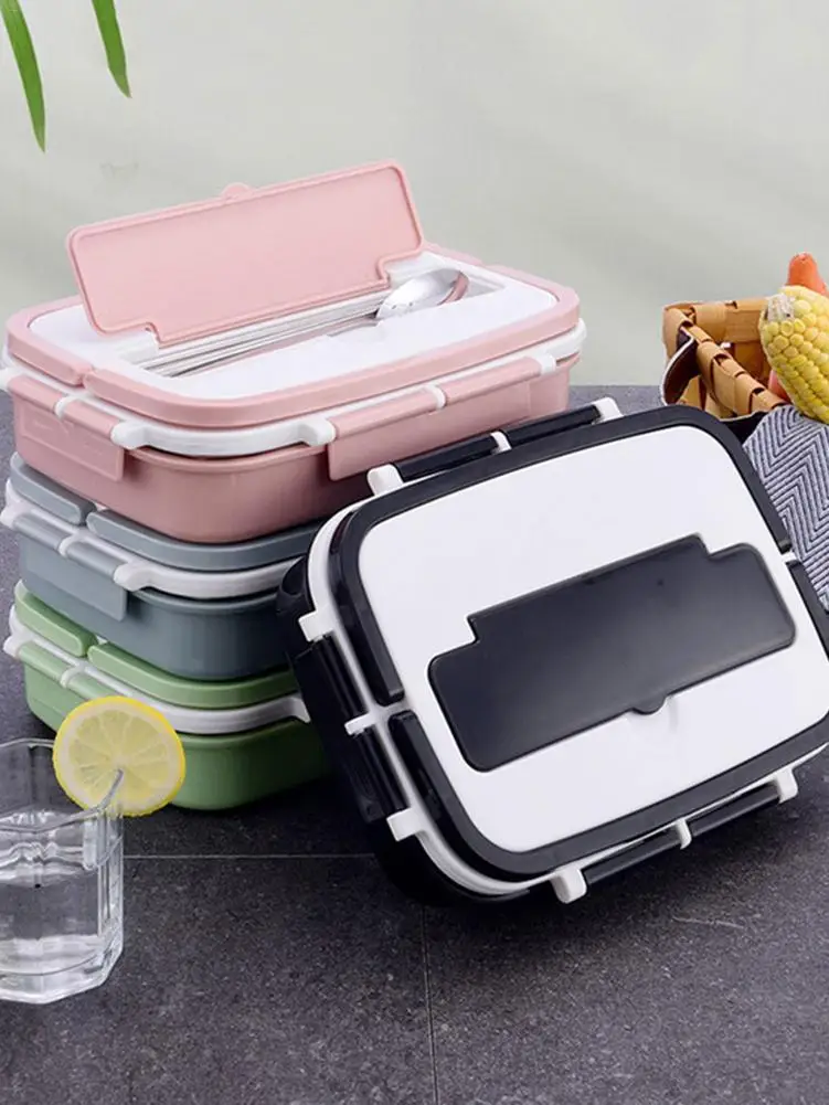 Bento Box 4 сетки большой Ланч-бокс из нержавеющей стали Ланч-бокс Герметичный для детей школьный контейнер для еды Портативный Ланч-бокс для работников