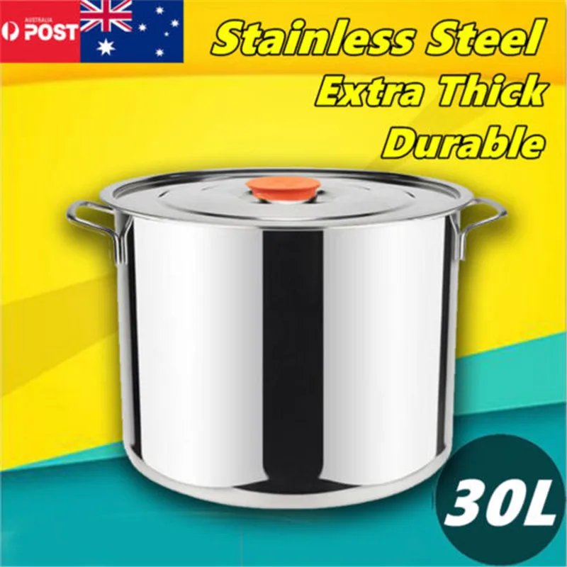 

1pcs Stainless Steel pot 30L Double Bottom Soup Pot Nonmagnetic Cooking Multi-purpose Cookware Non-stick Pan general use
