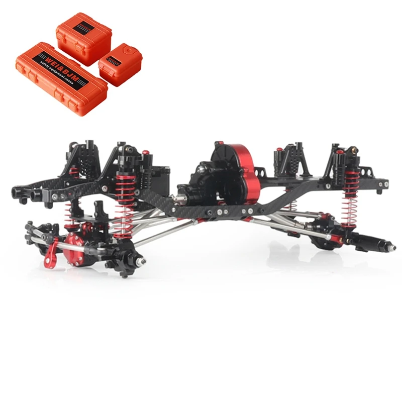 Алюминиевый корпус с ЧПУ и карбоновой рамой для Rc Car 1/10 Scx10 Scx10 Ii 90046 90047 шасси 313 мм Колесная база автомобильные гусеничные запчасти