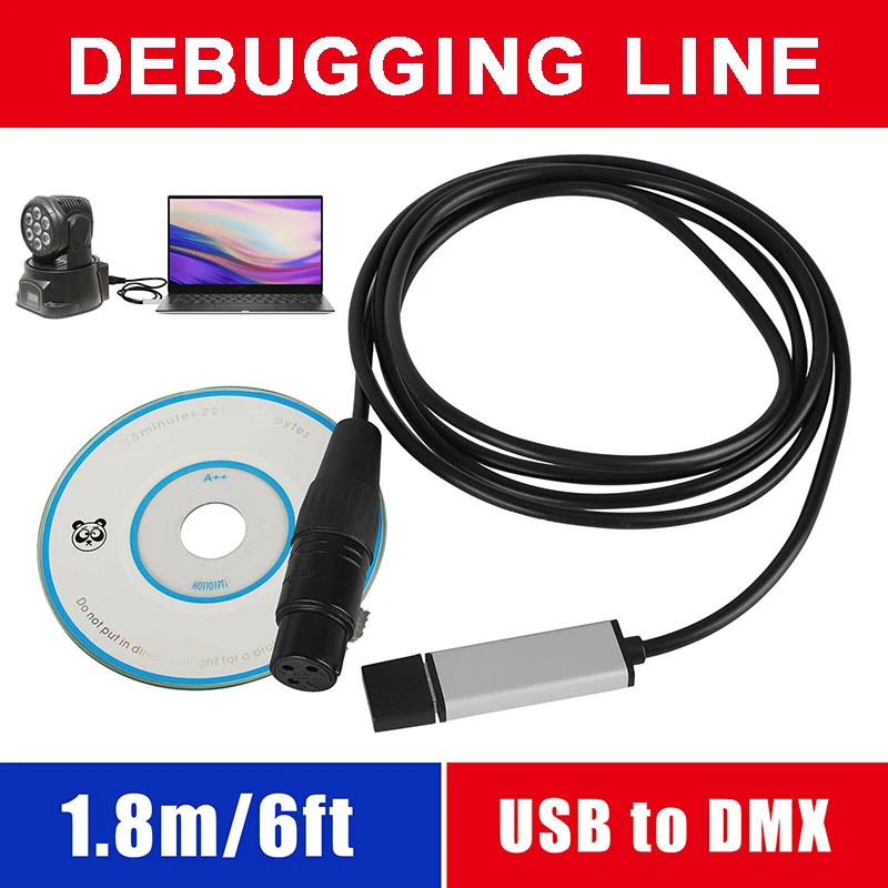 

USB To DMX Adapter DMX512 Stage Light Controller Cable With CD Driver For PC Peripheral Stage Lighting Debugging Line