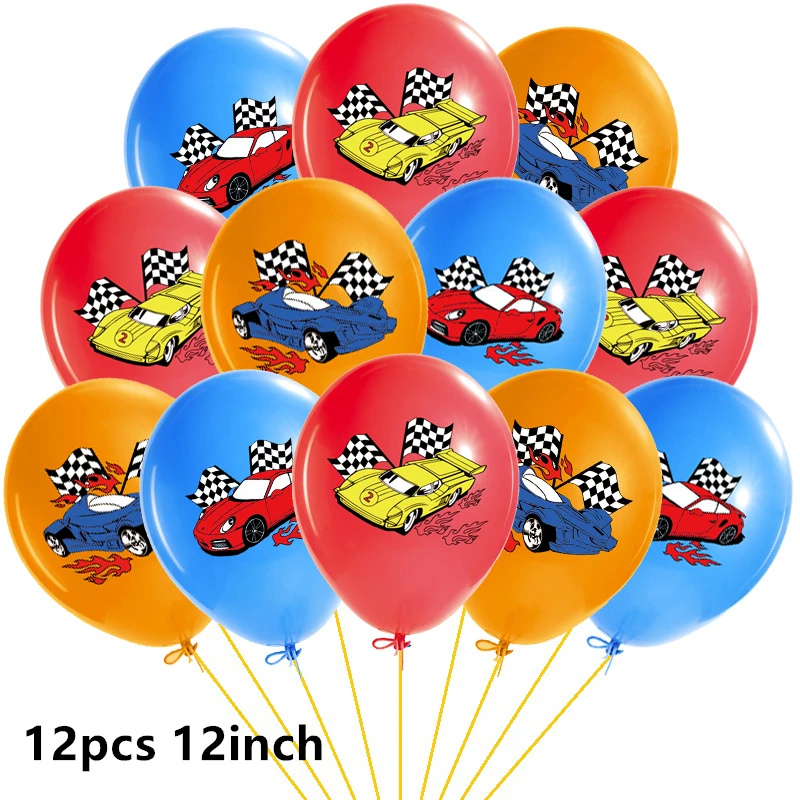 35 Pièces Décoration Gâteau Thème Voiture De Course - Toppers, Boules, Drapeaux - Pour Anniversaire Enfant Garçon, Non Comestibles