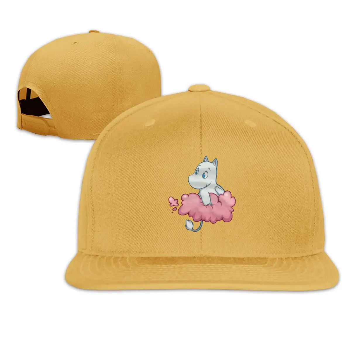 TSDFCMens& Woman Дальнобойщик Moomin Valley дизайн плоская бейсболка Регулируемая унисекс Желтый