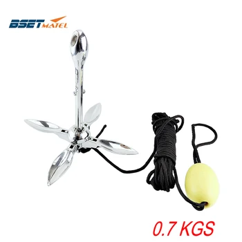

0.7KGS SS316 Umbrella Anchor Docking Deck Hardware Boat 4-tine Folding Grapnel Anchor Marine Yacht Sailboat Watercraft