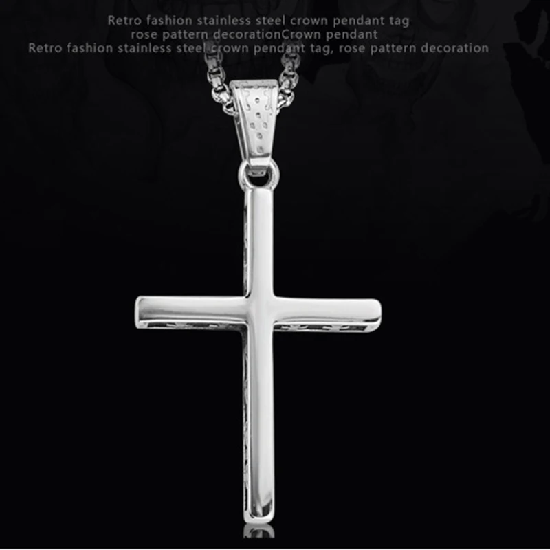 

Titanium Stainless Steel Cross Pendant Necklace for Men Women Simple Necklace Crucifix Jesus